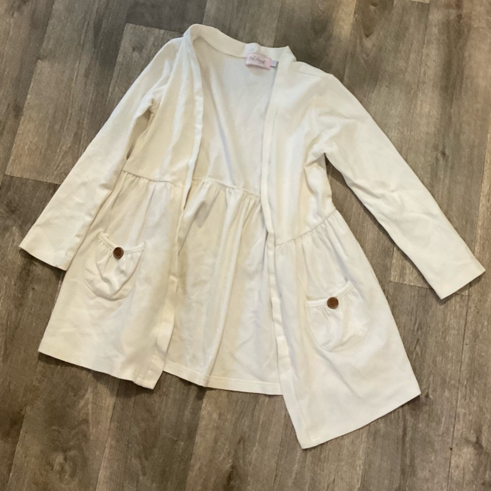 Girl August Cream Open Front Cardigan with Pockets
